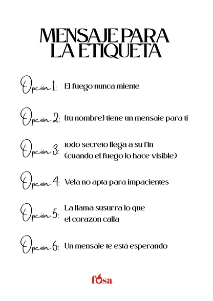 vela con mensaje oculto